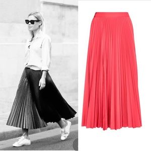 Banana Republic Pleated Tea-Length Maxi Skirt - Coral - Size 4